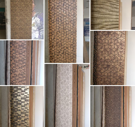 Charcoal sheets bring a contemporary edge to surface design